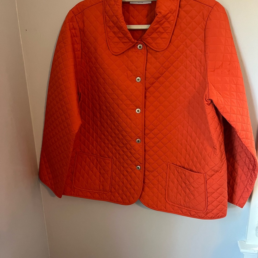 Sag Harbor Quilted Orange light Jacket, Button Down‎